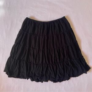 Old Navy Black Tiered Midi Skirt